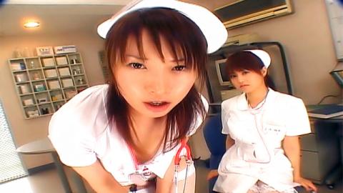 Japanese AV Models in nurse uniforms in wild foursome - AllJapanesePass